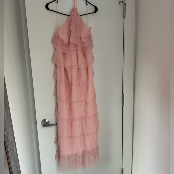 Petal + Pup • PINK HALTERNECK MAXI DRESS - Ruffle Tulle - Picture 3 of 5